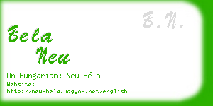 bela neu business card